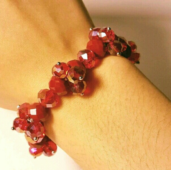 Red,Deep Red Stretchy Bracelet