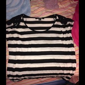 Black and white striped tshirt