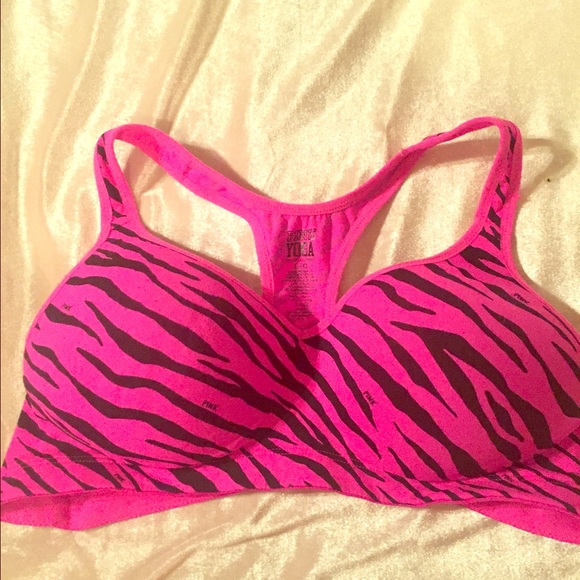 Pink Zebra print Pink sports bra