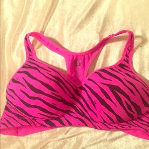 Pink Zebra print Pink sports bra
