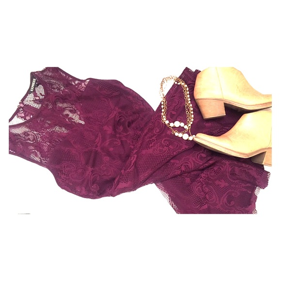Merlot colored lace dress