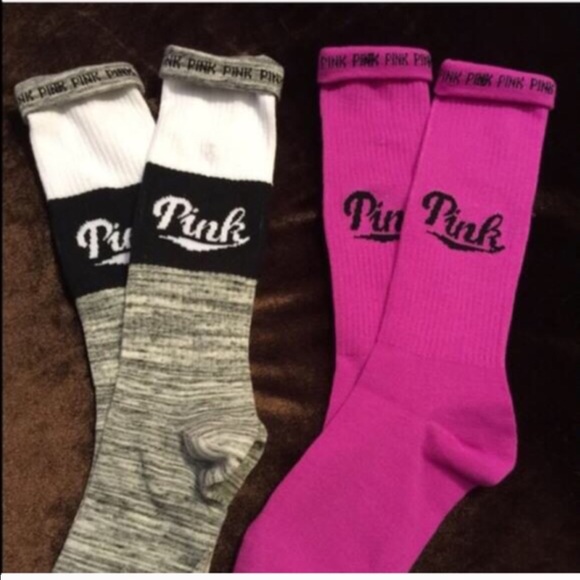 PINK Victoria's Secret Accessories - New 2 PINK Victoria's Secret Knee High Socks