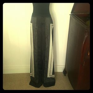 Print silk dress pant