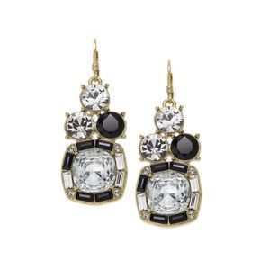 Kate Spade Navy and Clear Stone Drop Earrings