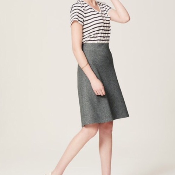 gray midi skirt