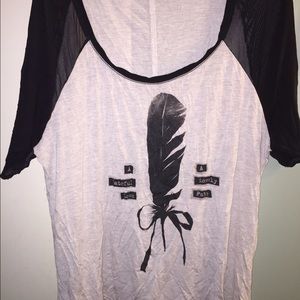 Torrid feather 3/4 sleeve top