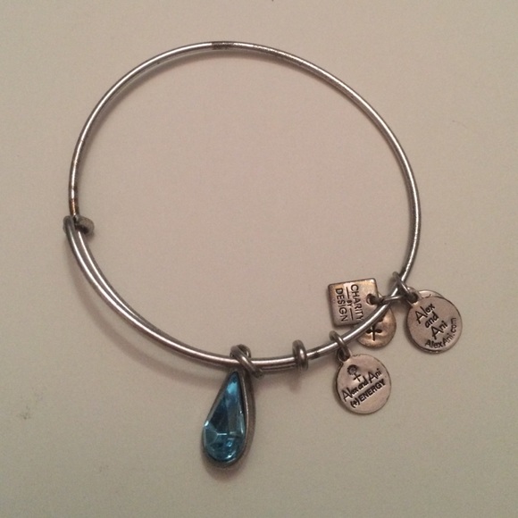Alex and Ani blue gem bracelet