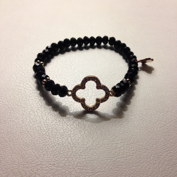 Black and gold gem bracelet
