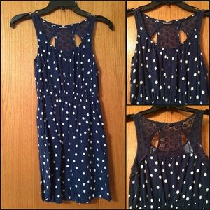 Navy Polka Dot Dress