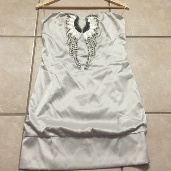 Gorgeous embellished silver mini dress