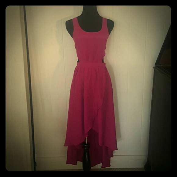 High low cutout side dress