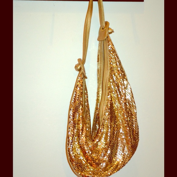 Gold shoulder bag