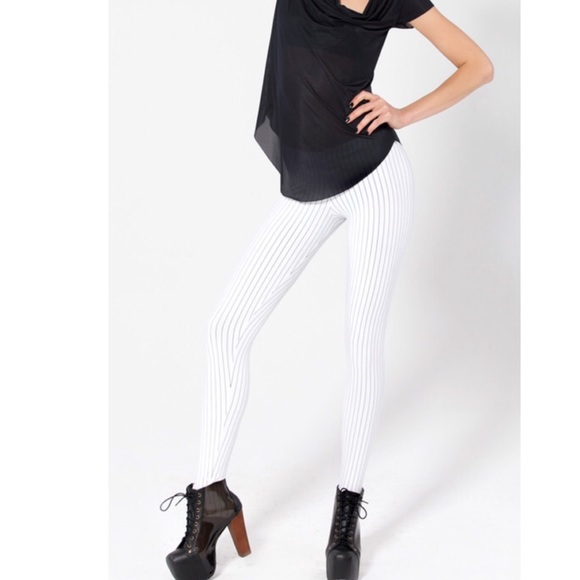 White Pinstripe Blackmilk Leggings