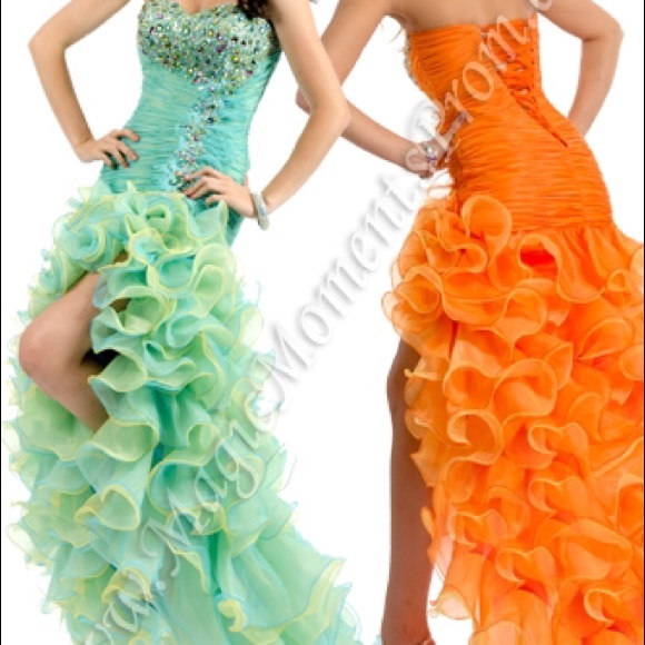 Blue and Yellow Prom Dress