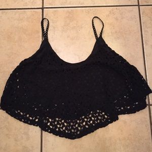 Orange caramel crochet crop top