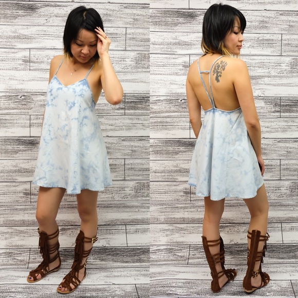 LOLA open back denim mini dress/top - Picture 2 of 4