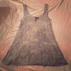 Full Tilt grey lace tank