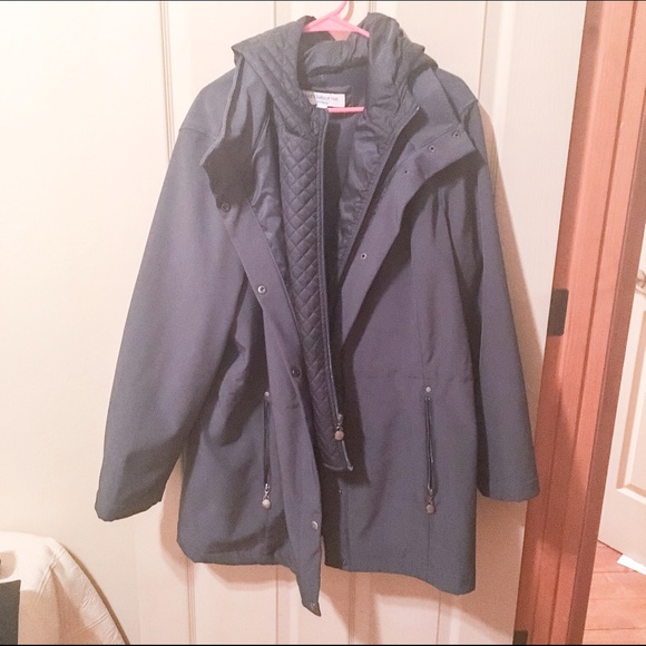 Plus size charcoal Liz Clairborne hooded jacket