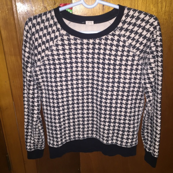 J Crew Houndstooth print sweatshirt XS