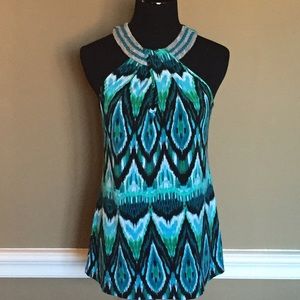 INC Beaded Halter-Style Sleeveless Top