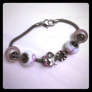 Breast cancer pandora bracelet