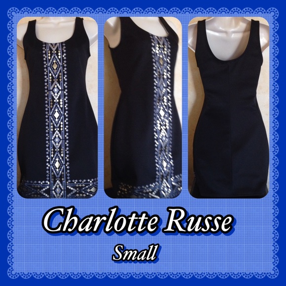 CHARLOTTE RUSSE- Sheath Dress- Black- Small-Xsmall