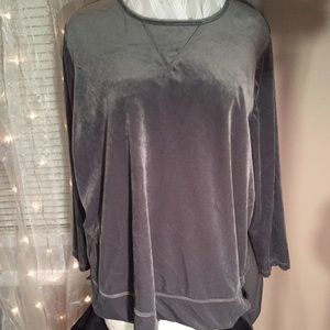 Woman Within Plush Tunic-length Velour Sweatshirt