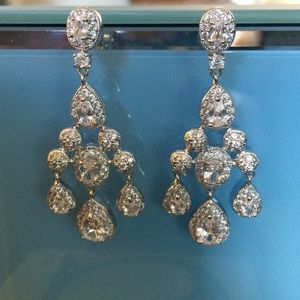 CZ Chandelier Bridal or Formal Earrings
