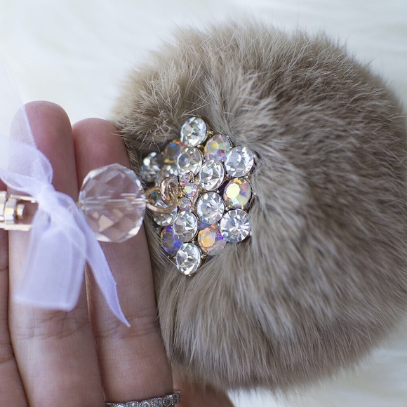 Tanya Kara Accessories - Tan Fur Ball Keychain Tanya Kara Accessories - Tan Fur Ball Keychain