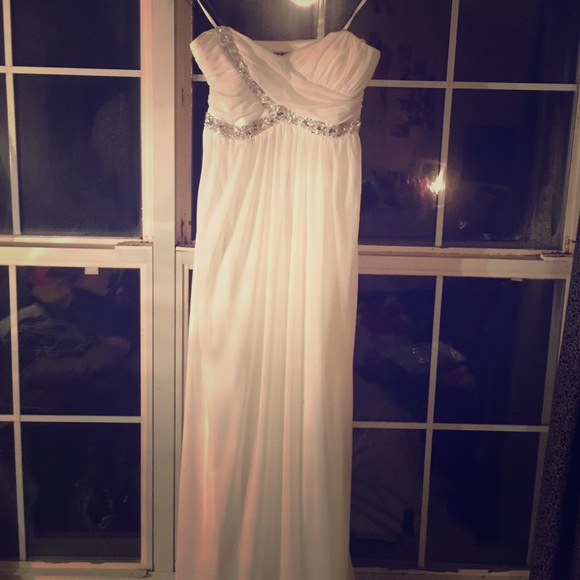 Beautiful white jeweled prom dress