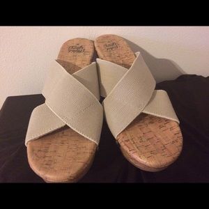 Beige wedges, very comfortable. Worn once.