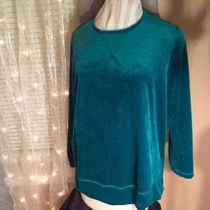 Woman Within Plush Tunic-length Velour Sweatshirt