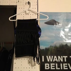 SOLD Soft velveteen waist cincher underbust corset