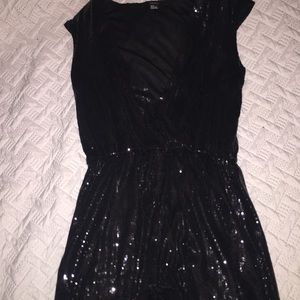 Deep V black sequin jumpsuit Forever 21 $6
