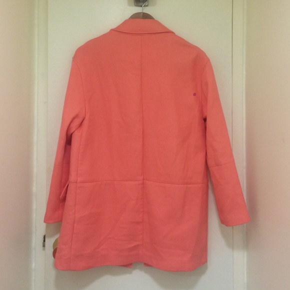 1 HR SALE Zara Salmon Coral Coat S - Picture 4 of 4