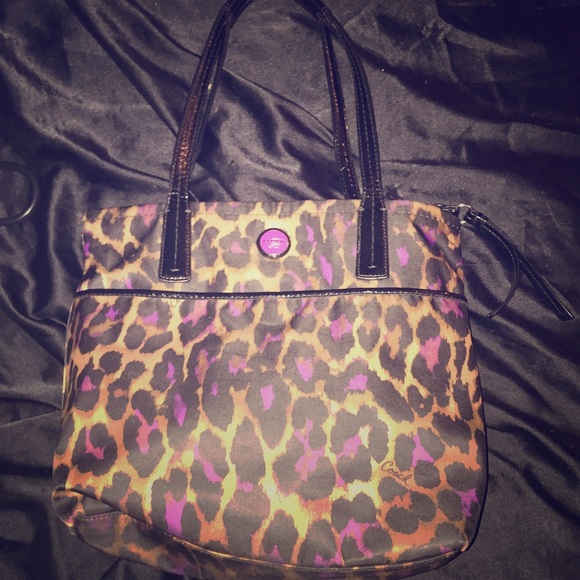 Leopard print Coach handbag