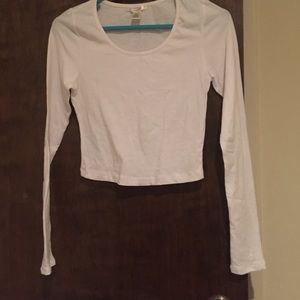 White cropped long sleeve