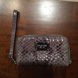 MK snake skin wristlet