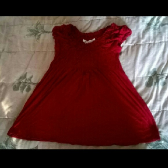 Max Studio Red Baby doll Blouse