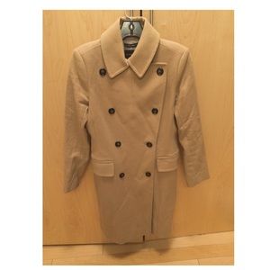 Club Monaco Wool Ccoat w/ Quilted Sleeves