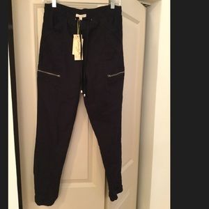 ChancesR Black LinenPants/ZipperThigh/PocketsSmall