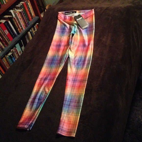 rainbow plaid pants