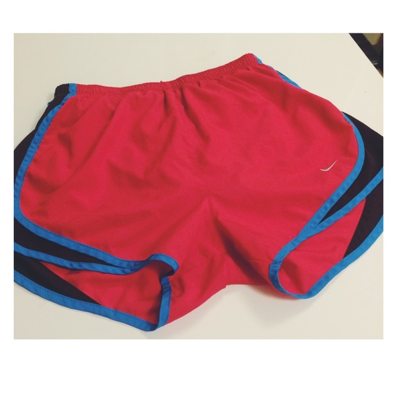 Women's Nike Dri-Fit Shorts in Red w/ Blue Trim