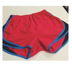 Women's Nike Dri-Fit Shorts in Red w/ Blue Trim