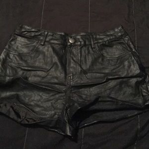 Leather shorts