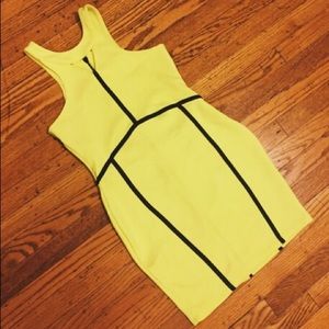 Neon yellow bodycon dress from H&M