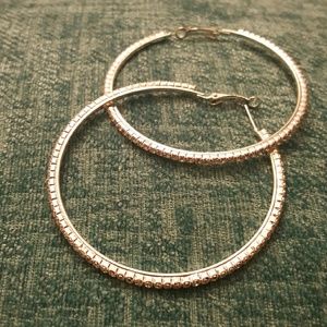 Rhinestone Hoop Diamond Earrings