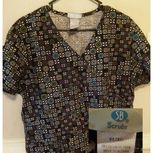 Multi colored Scrub Top