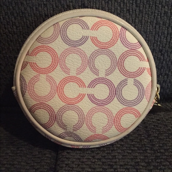 Pink and purple coach coin purse