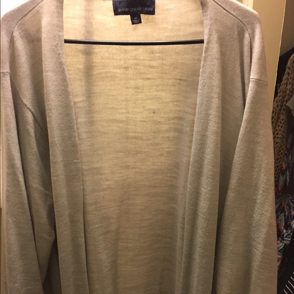 Susan Graver Sweaters - Susan Graver 2X Longline Grey Cardigan